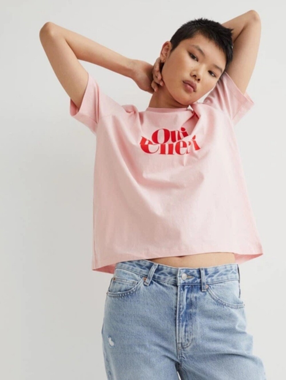 🩷❤️EUC H&M "Oui, Mon Cheri Graphic T-Shirt" (Yes, My Darling in French) XXL❤️🩷 - Picture 4 of 10
